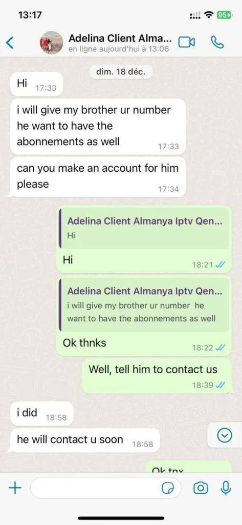 WhatsApp customer chat feedback screenshot 5 for Piwtv IPTV
